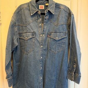 Levi's Men's Casual Blue Button Down Shirt